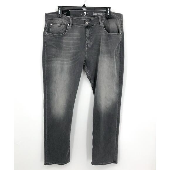 7 FOR ALL MANKIND Men's Comfort Luxe Classic The Straight Jeans 40x33 Grey NWT - Picture 1 of 11